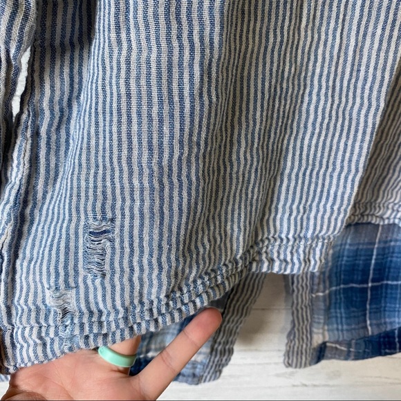 Cloth & Stone Striped Long Sleeve Blouse Sz XS - Picture 5 of 10